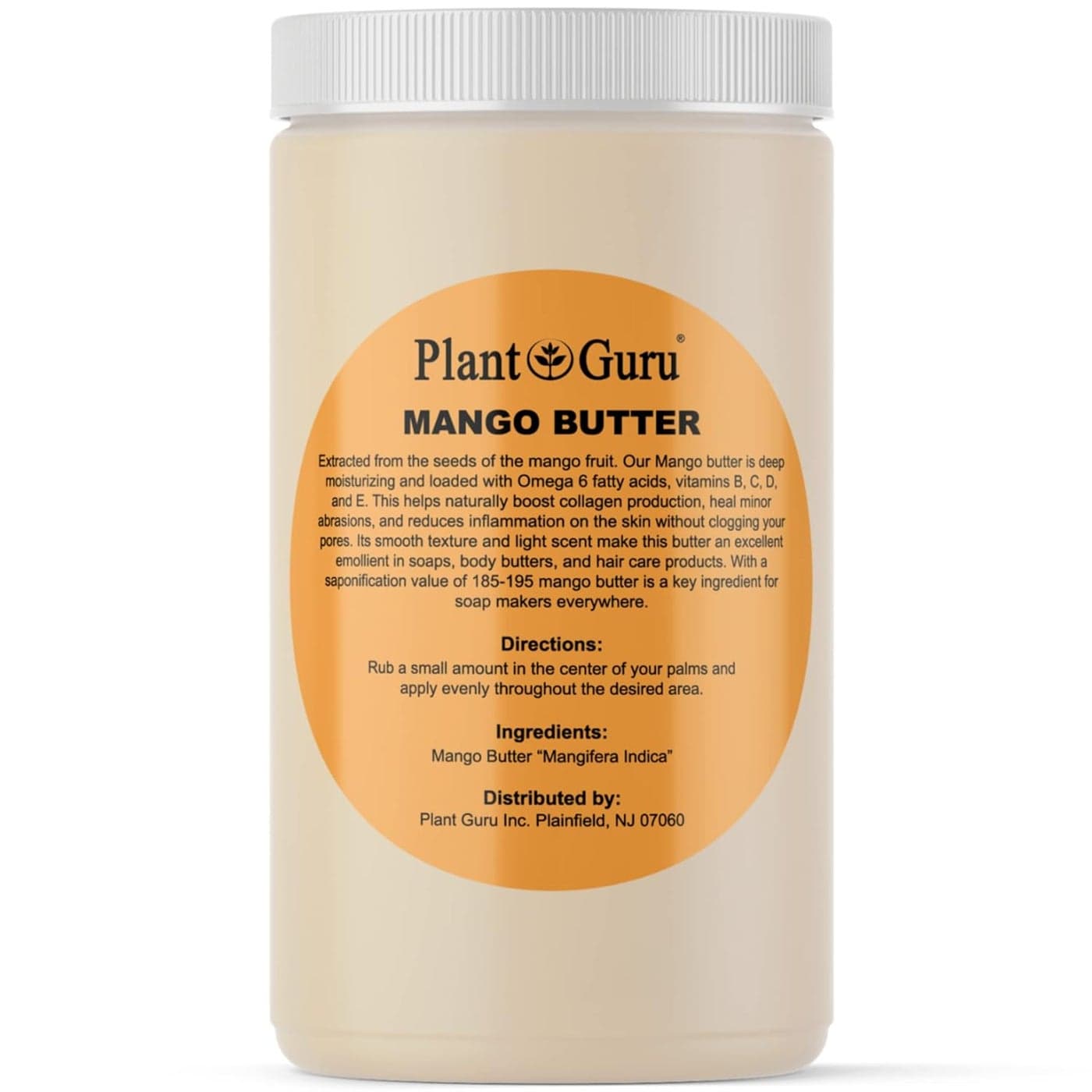 Raw Mango Butter 32 oz. / 2 lbs. Bulk - 100% Pure Natural Unrefined - Great for Skin, Body and Hair Growth. DIY Soap Making, Body Butter, Lotions and Creams.