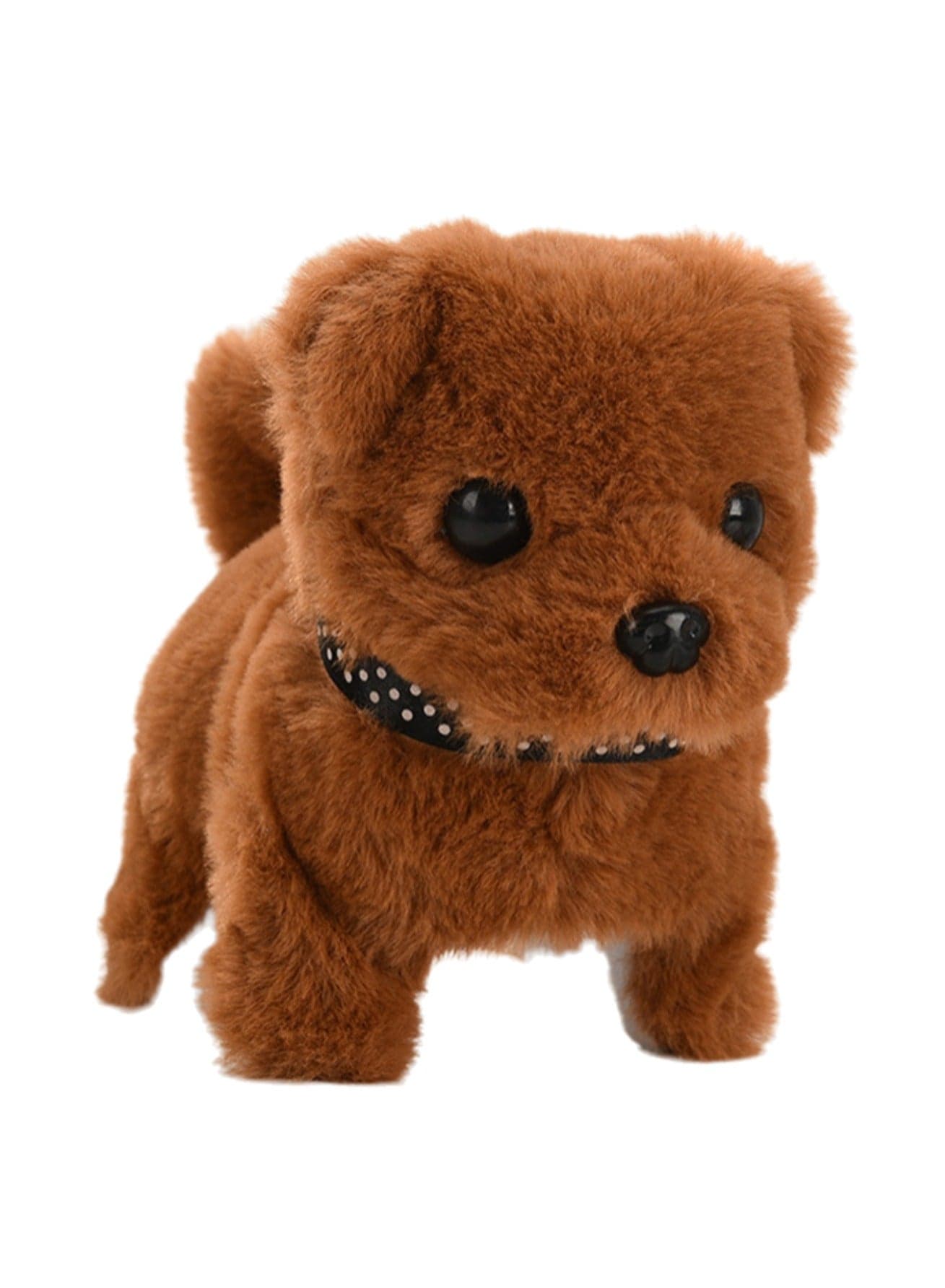 Brown Short-Eared Bichon Electronic Plush Stuffed Animal Interactive Puppy Touch Control, Electronic Dog Pet, Robot Toy, Animated Toy Dog Suitable For Kids Baby