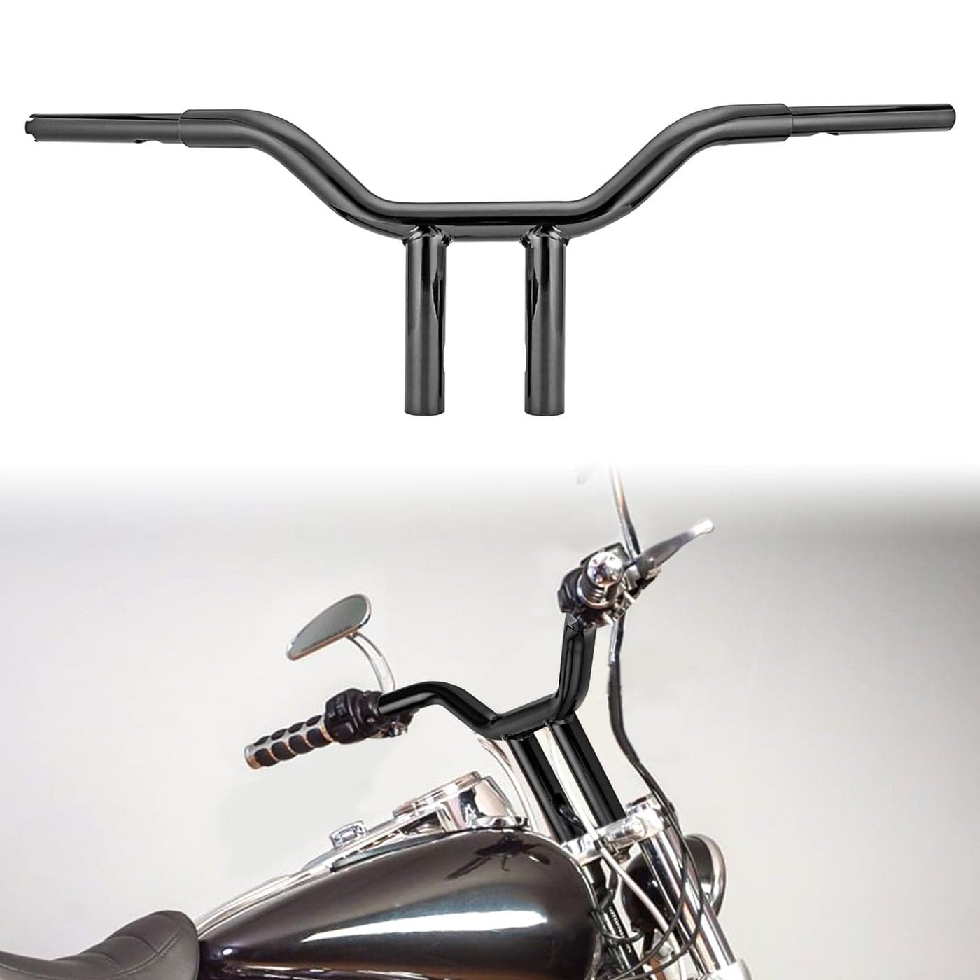 Wsays 10" T Bar Handlebar for Harley Motorcycles