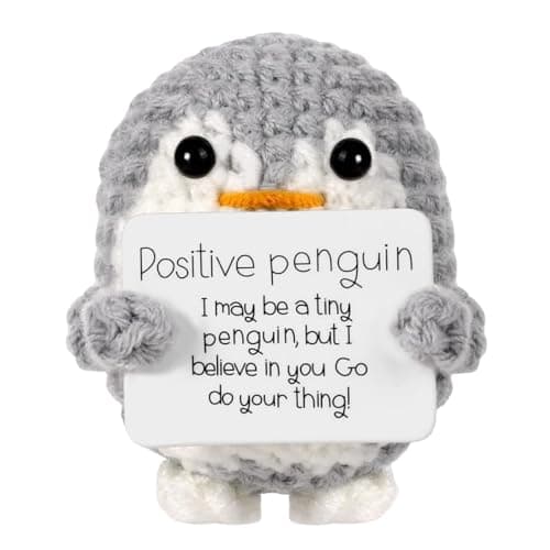 Zytiqt Crochet Penguin Soft Toy, Handmade Desk Decor and Gift for Women, Cute Penguins Plush for Home and Office, 3 Inch Yarn Penguin Doll