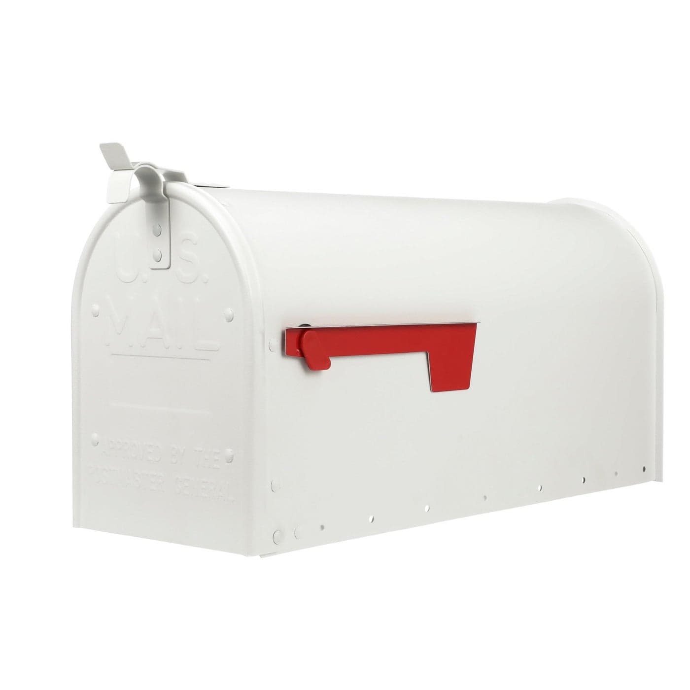 Architectural Mailboxes Admiral RustProof Aluminum Metal Post Mounted Mail Box for Outside White Large Curbside Mailbox USPS Approved for Residential Delivery