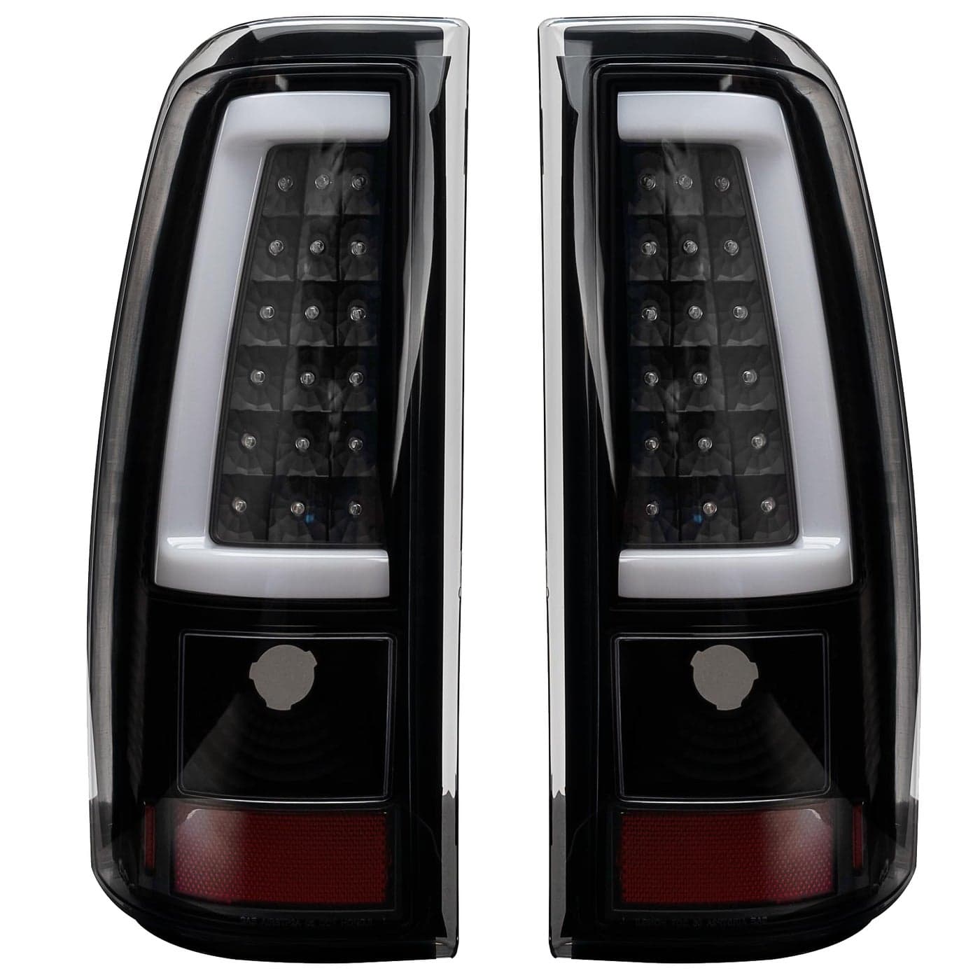 MiKaFex Tail Light Assembly Compatible With 20032006 Chevy Silverado 1500 2500 3500 Driver and Passenger Side Smoke Black LED Rear Brake Lamps With Bulb Inside And Wiring Harness