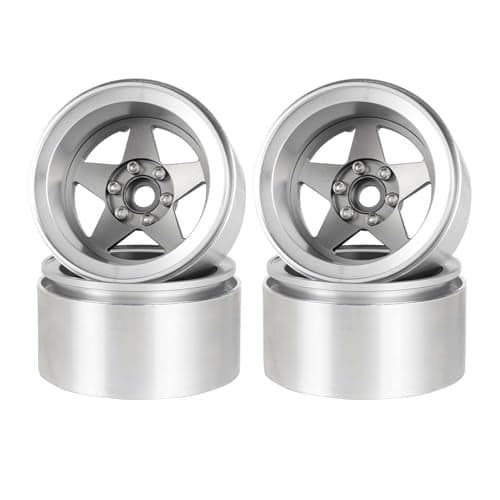 LAFEINA Aluminum 22 Beadlock Wheel Offset 10mm Metal Rims for SCX10 RR10 TRX4 VS410 Gen8 110 RC Crawler Car Upgrade Parts 5Spoke Gray