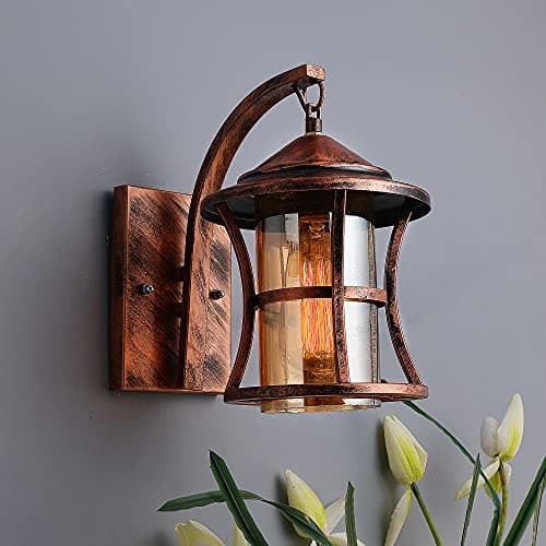 Twilight Wall Lights, Wall Lamp, Metal Oil Rubbed Vintage Rustic Wall Chimney Industrial Lamp Fixture Glass Shade (Corded Electric, Metal, Antique Copper)