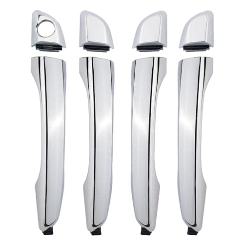 HONFQP Chrome Exterior Door Handles, 4PCS Front Rear Left Driver Right Passenger Outside Door Handle Compatible with Hyundai Elantra 2017 2018 2019 2020 Replace 82651-F2020 82651-F2010 82661-F2010