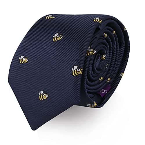 Honey Bee Neckties Present for Men | Bee Animal Lover Neck Ties | Insect Funky Happy Novelty Cute Ties for Him (BEE)
