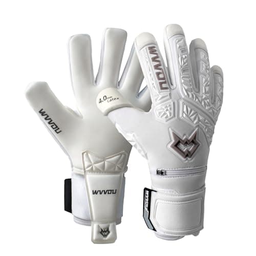 WVVOU Soccer Goalie Gloves for Adults and Youth, High Performance Goalkeeper Gloves with 5 Detachable Finger Saves, Soccer Gloves with 4mm Sticky Latex Palm