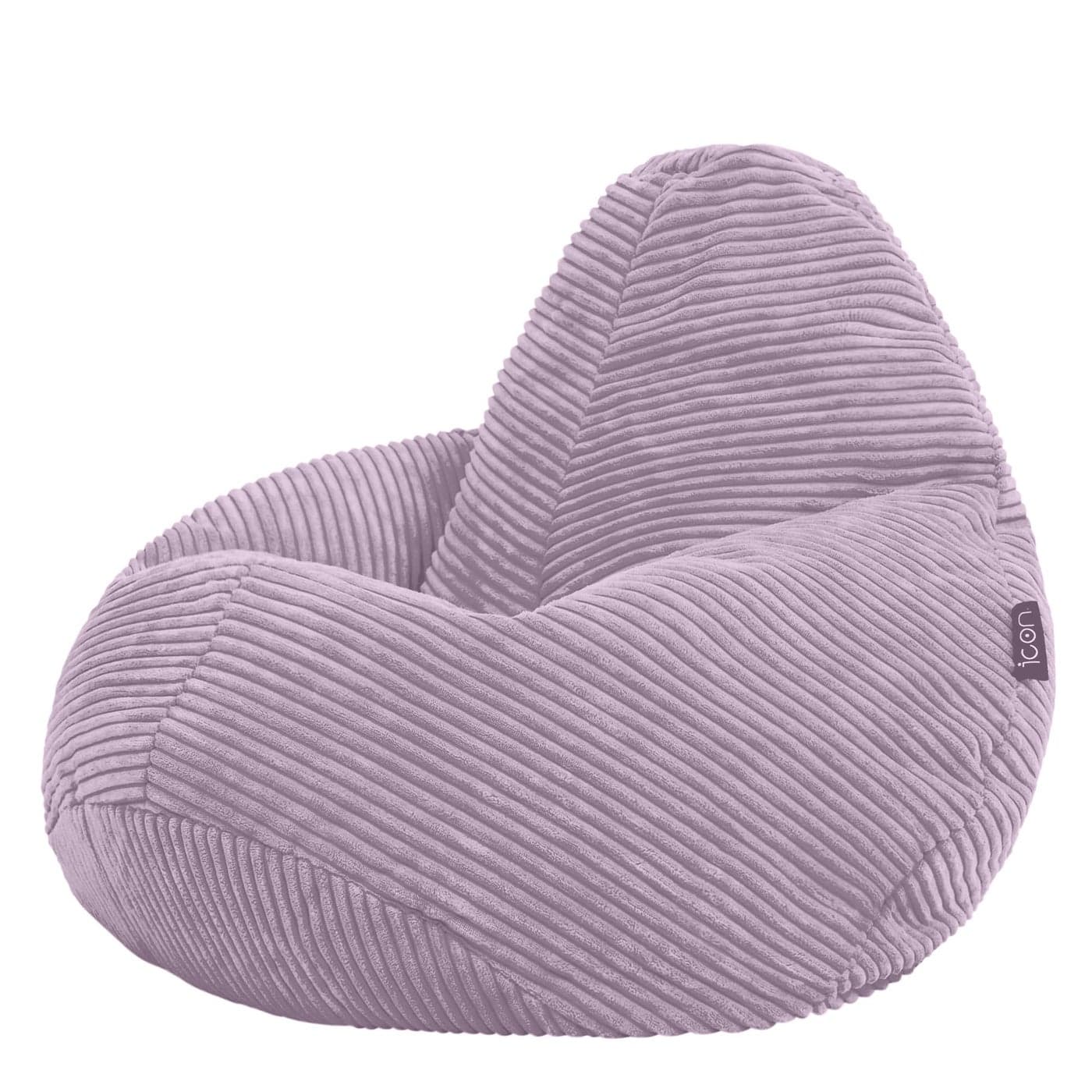 icon Dalton Kids Bean Bag Lavender Cord Kids Bean Bag Chair with Filling Included for Girls and Boys Childrens Chair Beanbags for Children Playroom Dcor Bedroom Accessories
