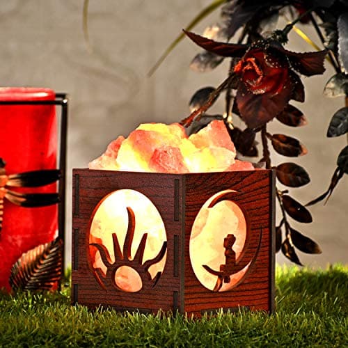 Global Aroma Sunmoon Himalayan Rock Salt Lamp for Positive Energy, Vastu, Healing, Harmony, Purification, Best Wellness((Size ''4x3.5'')