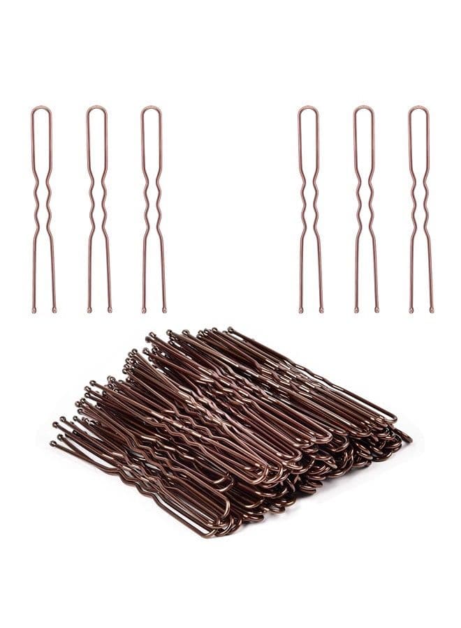 Hair Pins for Buns, IKOCO 2.4 inch U Shaped Hair Pins Brown Hair Bun Pins for Women Girls with Storage Box