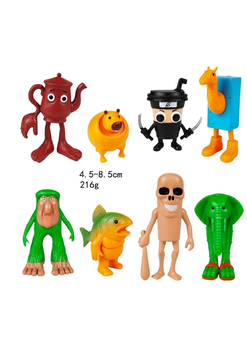8 pcsTungTungSahur Figure Toys For Fans Series Figures Model Birthday Cake Toppers