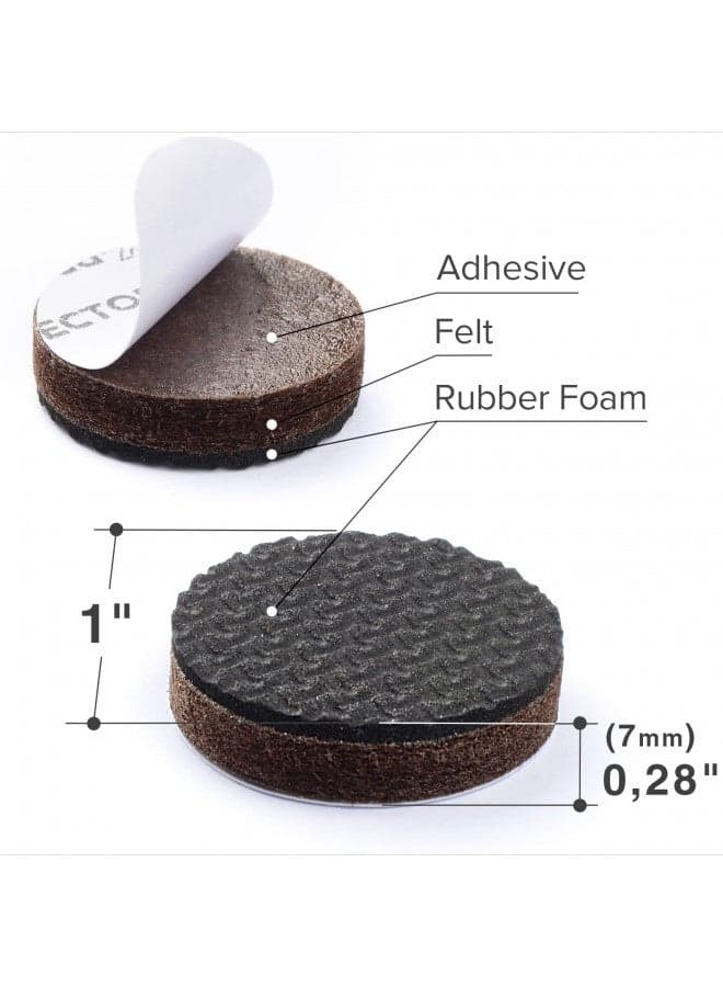 Non Slip Furniture Pads 16 pcs 1" X-Protector - Premium Furniture Grippers! Self-Adhesive Rubber Feet Furniture Feet - Ideal Non Skid Furniture Pad Floor Protectors - Keep Furniture in Place!