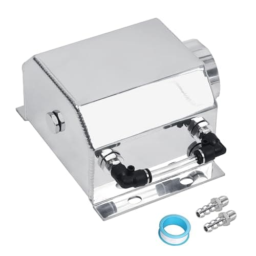 LokoCar Coolant Radiator Tank Reservoir Expansion Overflow Tank Universal 1L Aluminum Silver
