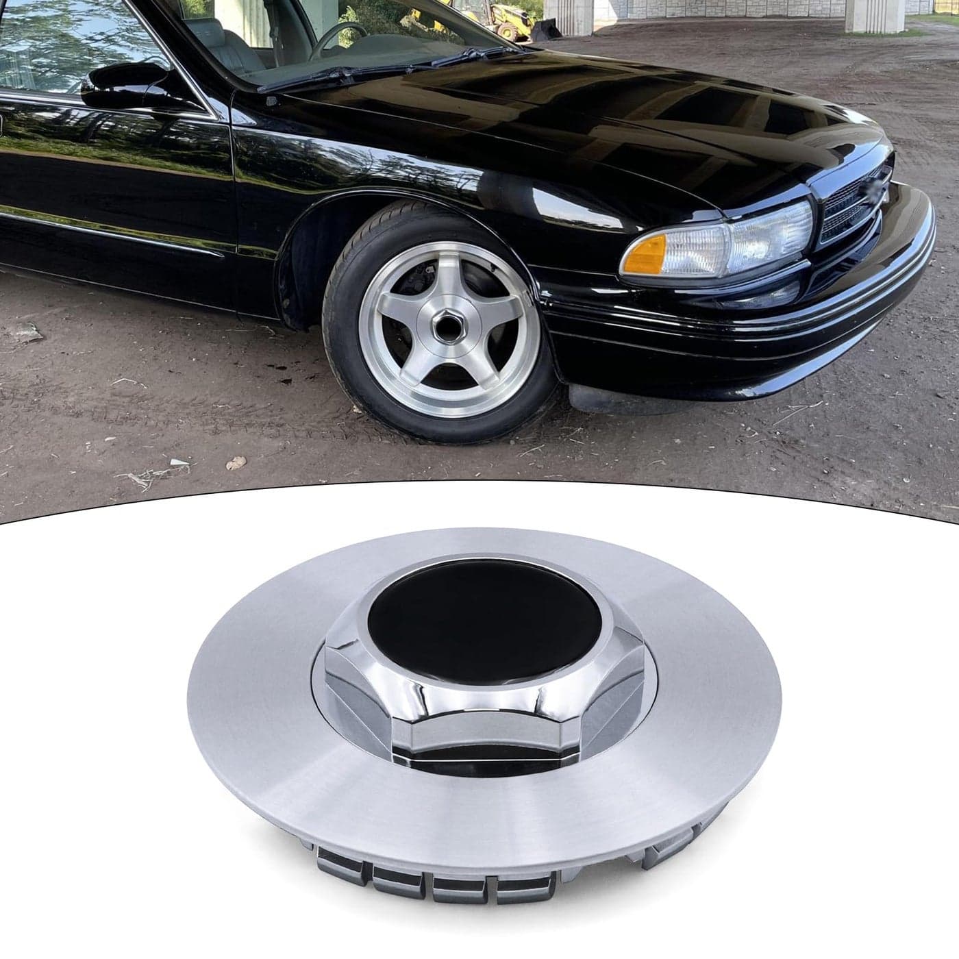 Forten Kingdom 1PC 170mm Plastic Brushed Silver and Black Blank for Impala 19941996 20002007 Car Wheel Hub Center Cap Cover Hubcaps 9592363