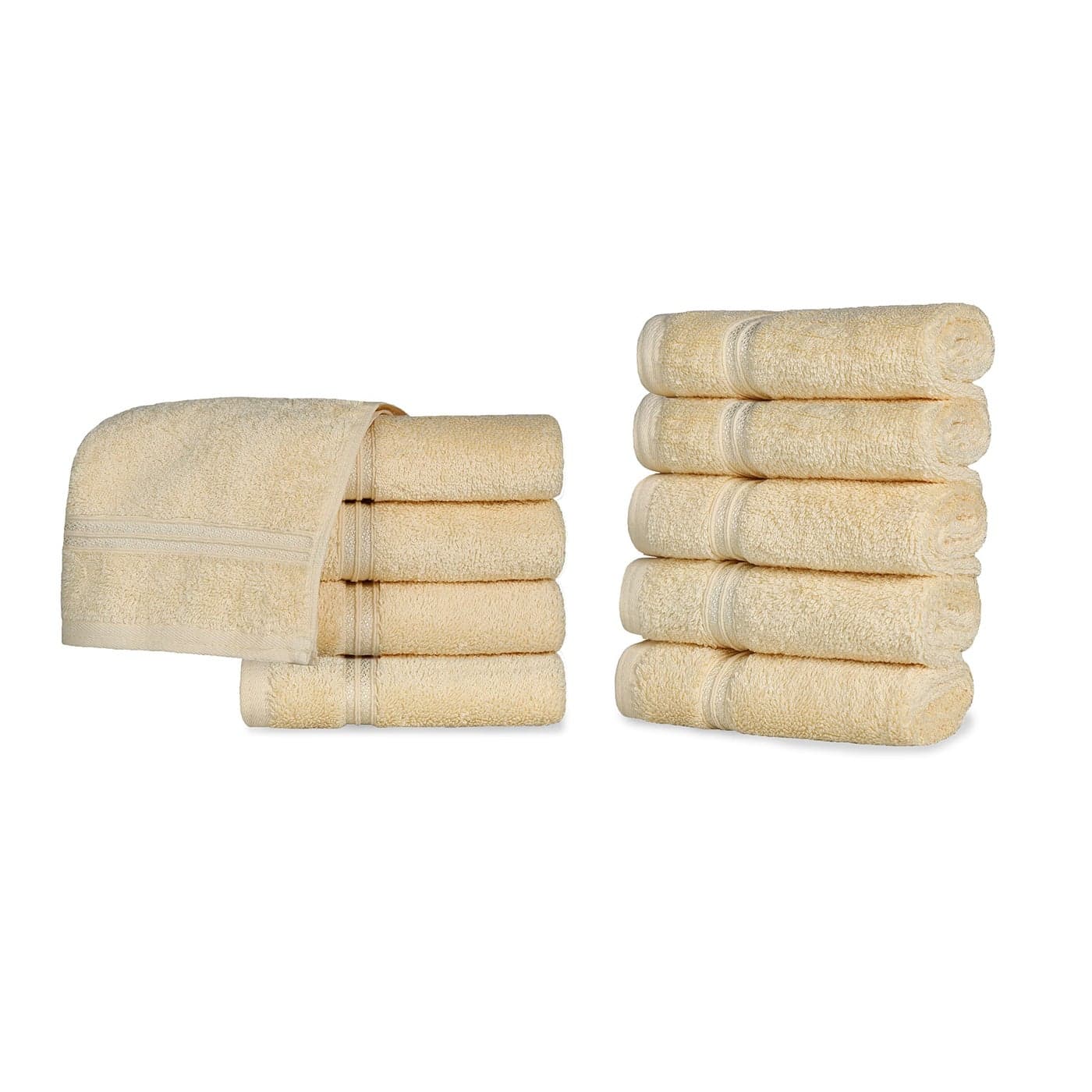 Superior Egyptian Cotton 10Piece Face Towel Set Small Towels For Facial Spa Quick Dry Absorbent Towels Bathroom Accessories Guest Bath Home Essentials Washcloth Airbnb Canary
