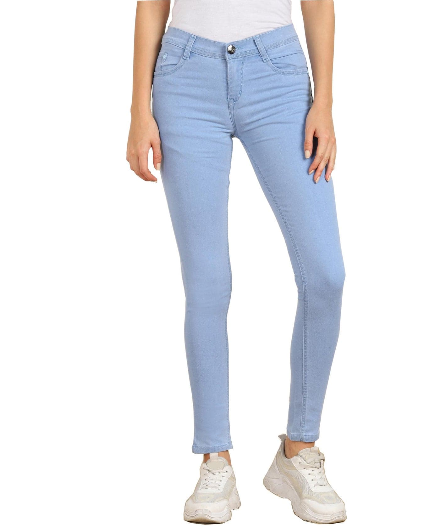Nifty Women's Denim Stretchable Slim Fit Jeans (Jean_PLN_ICE_26_Sky Blue_26)