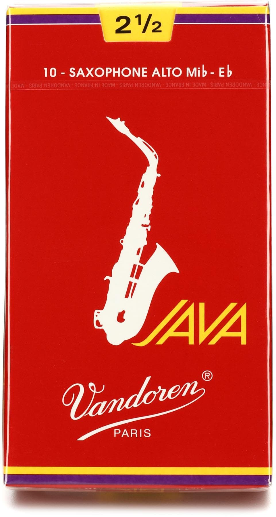 Vandoren SR2625R Alto Sax JAVA Red Reeds Strength 2.5; Box of 10