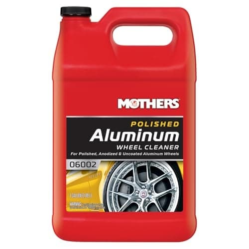 Mothers Polished Aluminum Wheel Cleaner 1 gal Safely Cleans Uncoated Polished Aluminum Anodized Wheels Removes Brake Dust Grease Dirt Grime with Easy SprayOn HoseOff Formula 06002