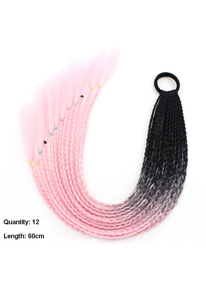 Colorful braids ponytail wig dreadlocks personality headwear