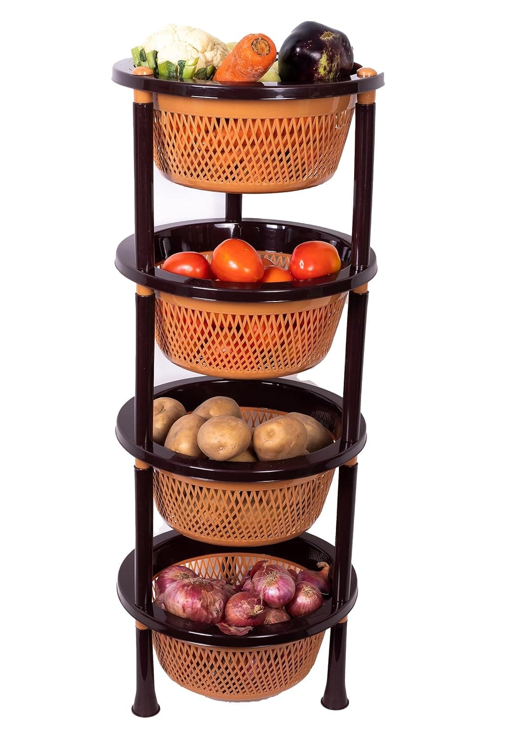 TeDeMel Plastic Rack Desire Virgin Plastic Dish Rack for OnionPotato VegetablesTray Basket for Kitchen Household Office Use Multipurpose Storage Tesla 4 Any Colour Will BE Sent