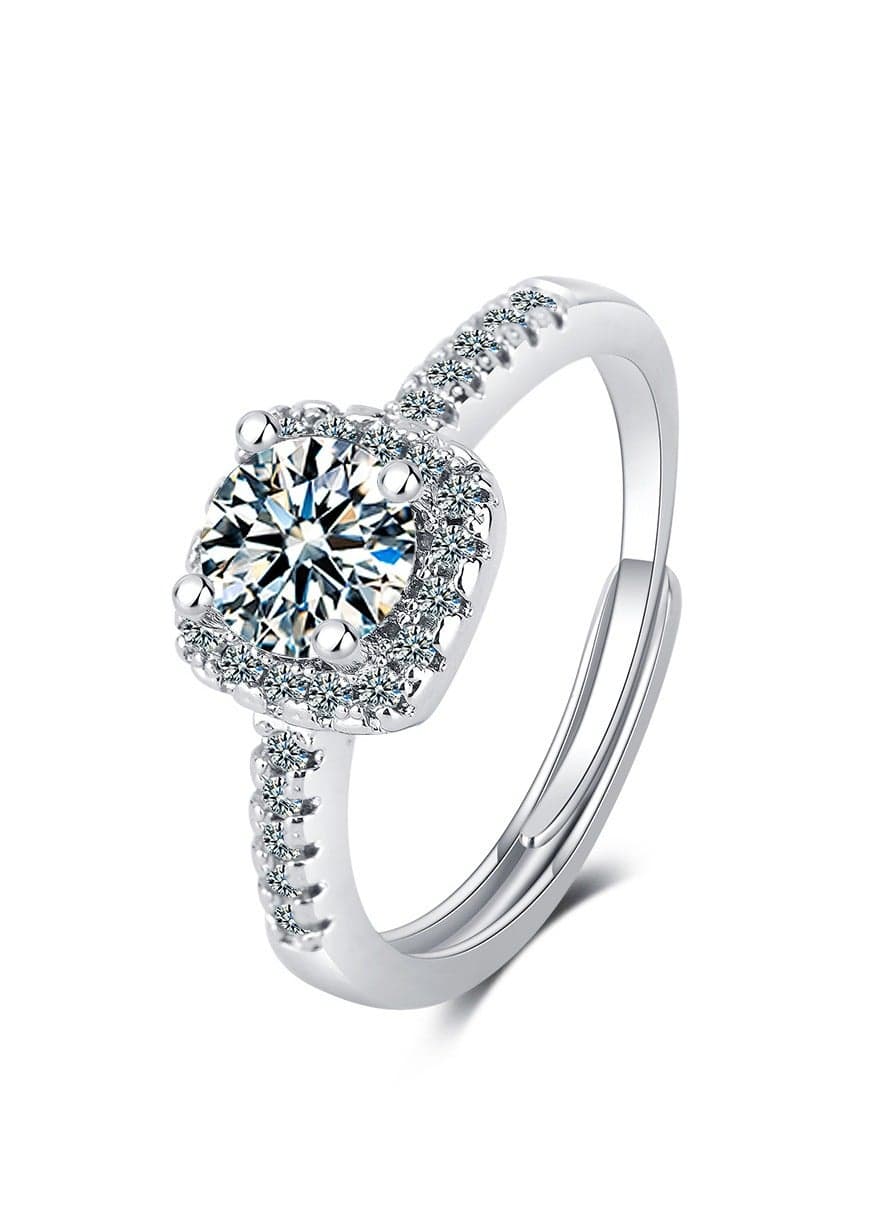 Moissanite Adjustable Engagement Ring, Promise Eternity Ring for Women,Wedding Rings,Jewelry Gift,Friendship Promise Fashion Jewelry Valentine Gifts for Women(Adjustable opening)