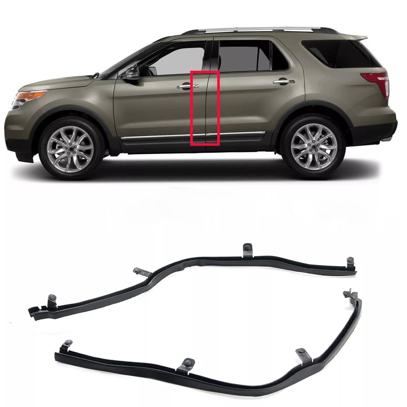 skkyoro 1 Pair LH RH Front Edge of Rear Door Weather Strip Seal for Ford Explorer 20112019 Right Passenger and Driver Left Side Rear Door Weatherstrip Replaces BB5Z7825324B BB5Z7825325B