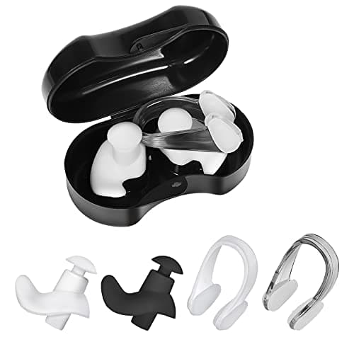 SAVITA 6 Set Swimming Earplugs and Nose Clip Set Reusable Convenient Waterproof Ear Nose Ear Protector for Showering Bathing Surfing Snorkeling Other Water Sports
