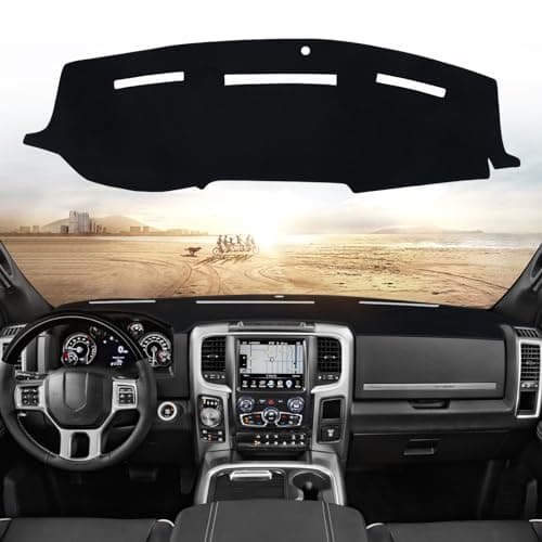 Dash Cover Mat Compatible with 2010 2011 2012 2013 2014 2015 2016 2017 2018 Dodge Ram 1500 2500 3500 Accessories Dashboard Cover Pad Carpet Dash Board Protector Sunshield Cover