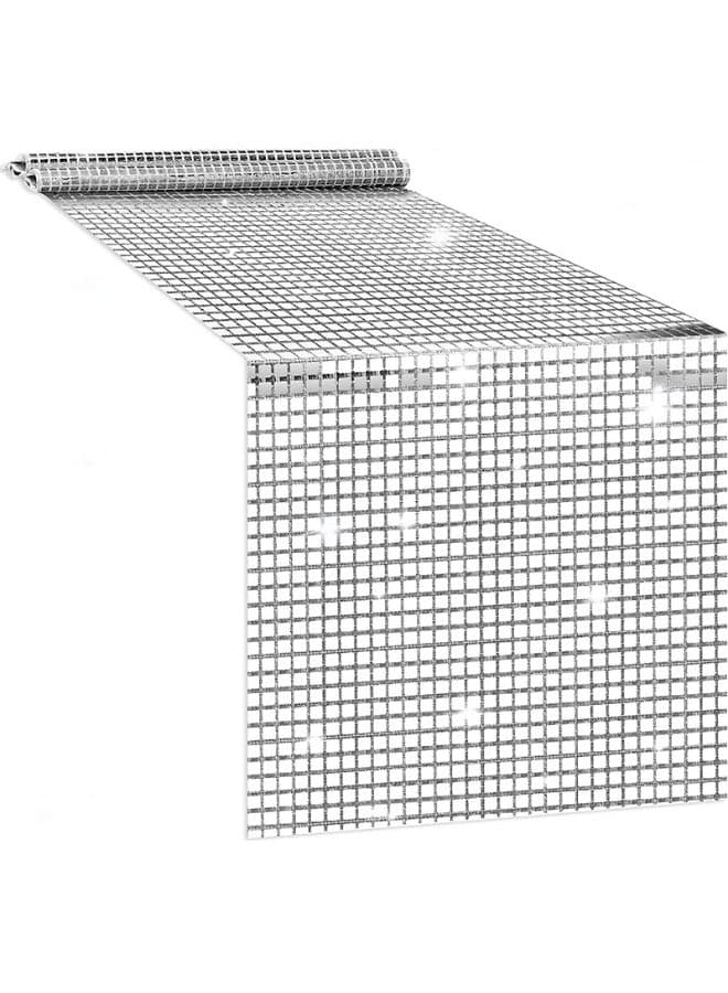 American Vintage Disco Checkered Sequin Table Runner Wedding Birthday Party Table Ornament Tablecloth