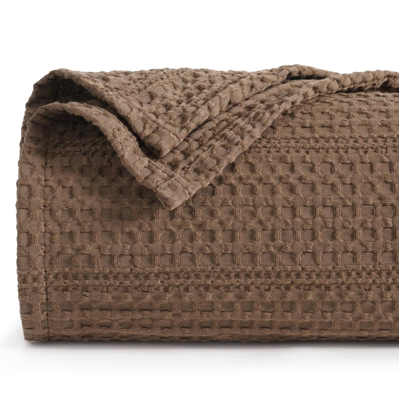 PHF Lightweight Waffle Weave Blanket King Size 104x 90 Soft Woven Summer Blanket for Hot Sleepers Aesthetic Home Decor for Couch Bed Sofa Pet Friendly Cocoa Brown