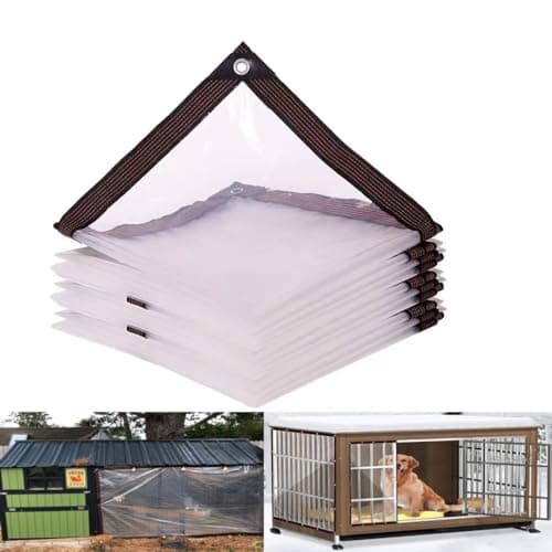 Clear Tarps Heavy Duty Waterproof Outdoor Transparent Cover for Greenhouse Garden Patio Chicken Coop Plant,6x6