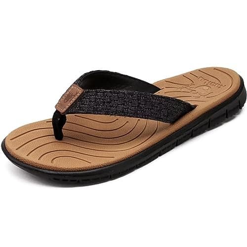 KuaiLu Womens Casual Flip Flops Comfortable Yoga Mat Arch Support Memory Foam Comfort Cushion Summer Beach Pool Slip on Walking Thong Sandals Ladies Orthotic Recovery Plantar Fasciitis Khaki Size 9
