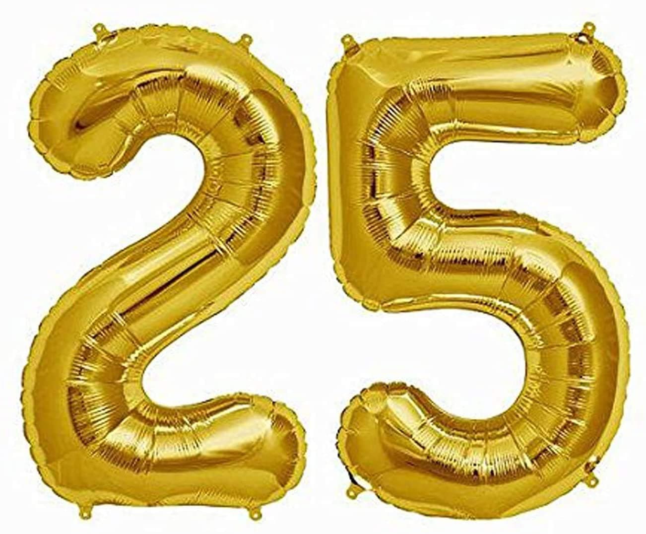 Masti Zone Gold Number 25 Twenty Five 16" Foil Balloon For Kids Birthday Theme Party Decoration (Gold Number 25)