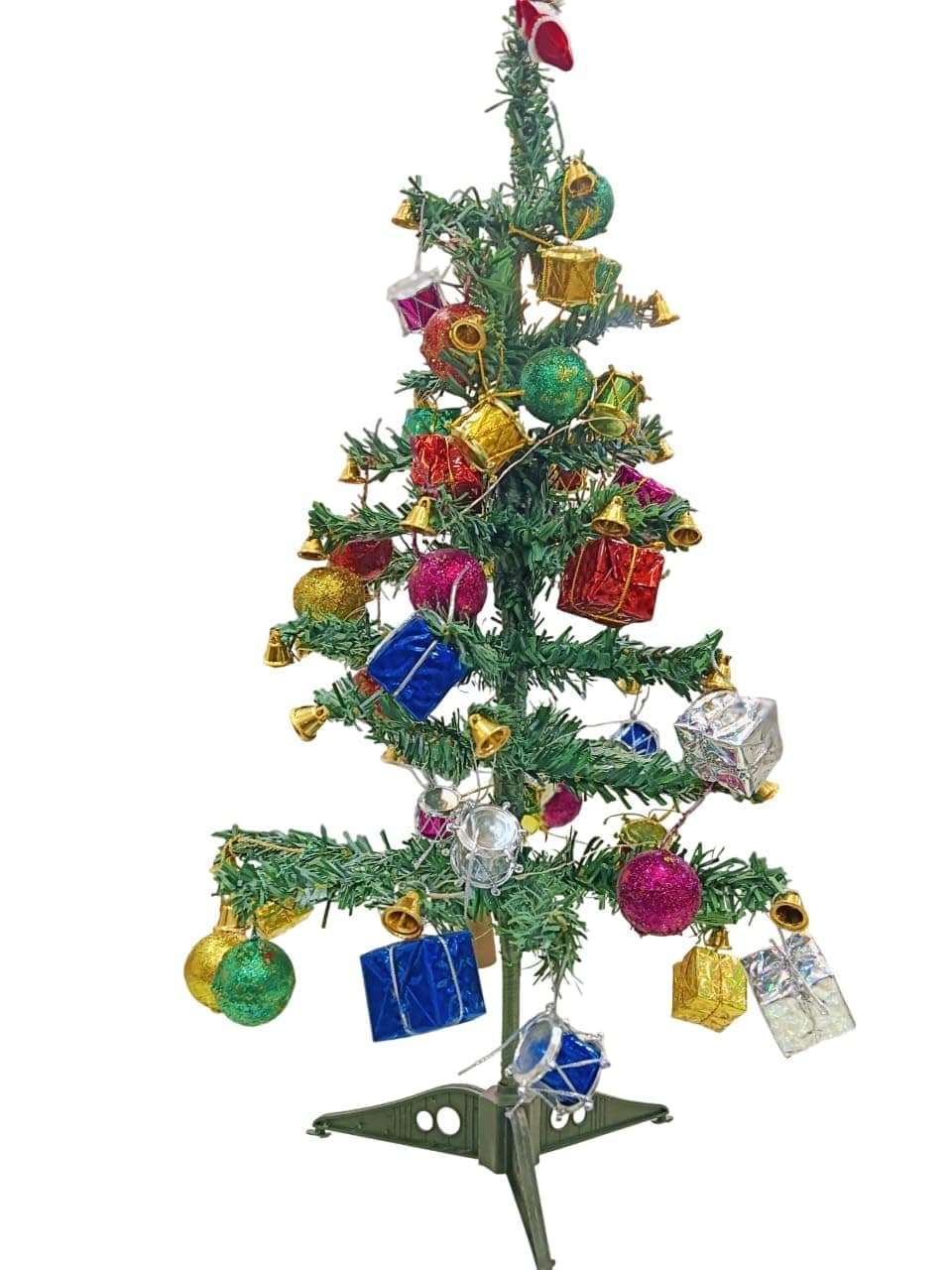 Goyal Handicrafts Christmas Tree 2 Feet with 36 Decoration Hanging Props Ornaments for Table Top Office Small Artificial Xmas Tree Party Decor Christmas Decorations Items for Home