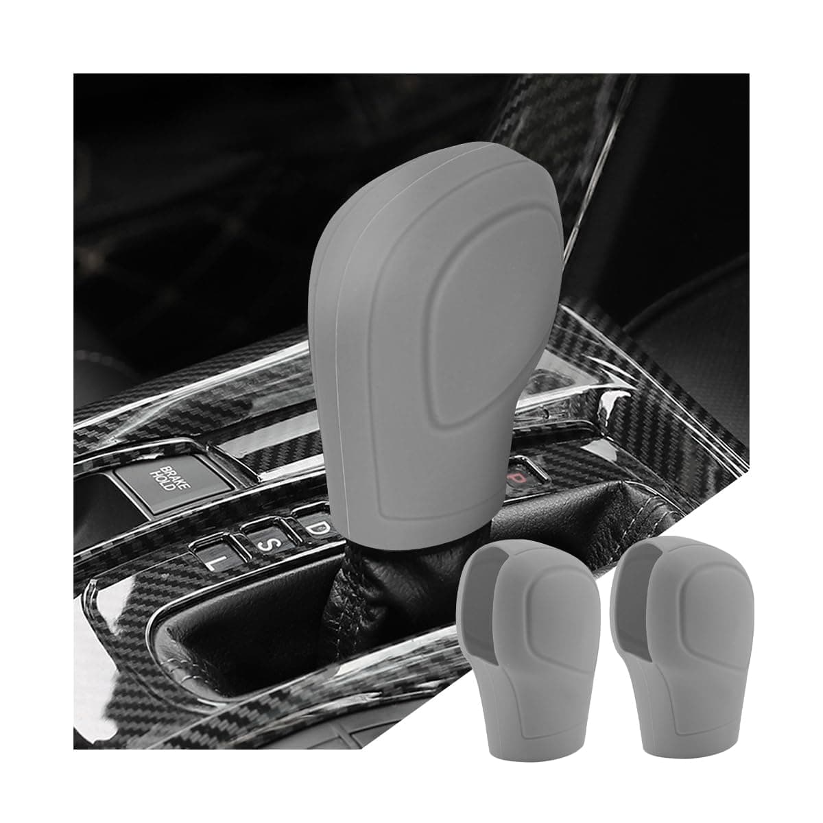 zipelo 2 Pack Car Gear Shift Knob Cover AntiSlip Auto Knob Gear Stick Protector Comfortable Silicone Handbrake Shifter Cover for Men Women Universal Vehicle Interior Accessories