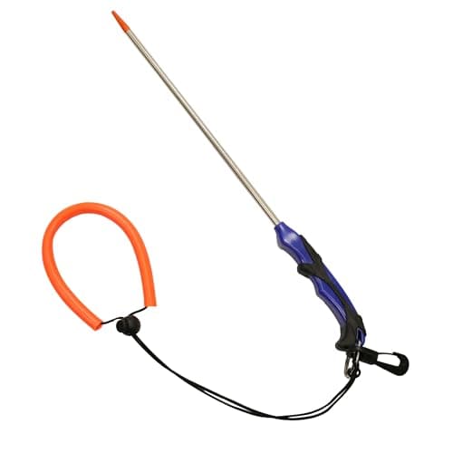 Scuba Choice Lobster Tickle Stick – Stainless Steel Diving Tool with Molded Grip, Swivel Hook & Lanyard – Perfect for Lobster Hunting & Spearfishing – 13-3/4" Length, 6.3mm Diameter (Blue)