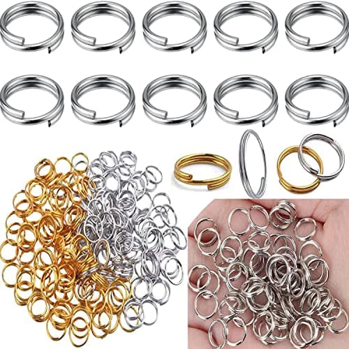 DIY Crafts 10 Pcs, Gold, Small Key Chain Ring Split Rings Key Chains for Keys Organization, Silver Color (10-1 (10 Pcs, Gold)