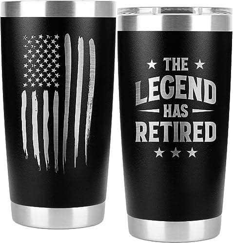PRPinkRain Retirement Gifts for Men 2025 - Cool Retirement Gift - The Legend Has Retired - Best Gifts Men Ideas for Husband, Dad, Coworkers - Tumbler Cup Mug 20Oz