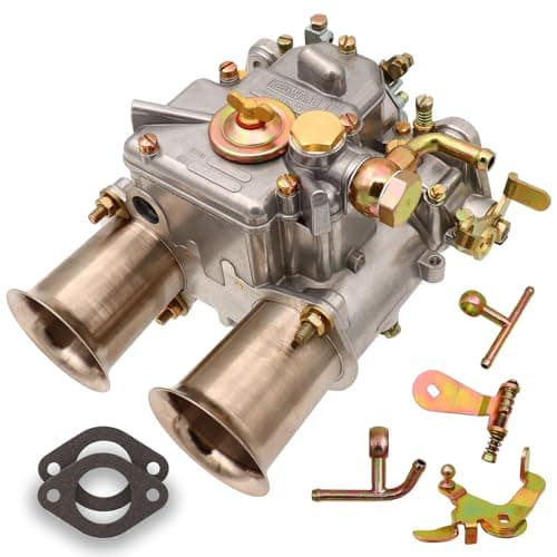 2 Barrel Carburetor For Weber 45 DCOE 45mm side draft Twin Choke Carb Fit with 4CYL 6CYL 8V L28 Engines Replace Datsun 240 260 280Z MGB Toyota carb with Gaskets T Fuel inlet Part Number19600060