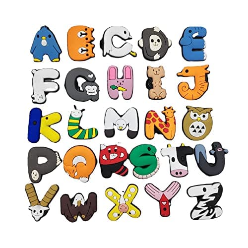 Ash & Roh Cute Shoe Charms Variety for Croc Shoes: Cool Decorative Pack for Girls, Teens, Adults & Toddlers - Includes Bracelet Wristband Charms (ABCD 26)