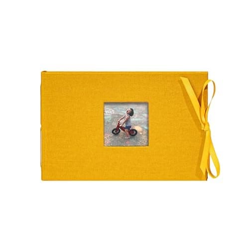 Kolo Noci Small 4x6 Photo Album, Holds 24 Photos, Ideal for Weddings and Baby Books, Indian Yellow
