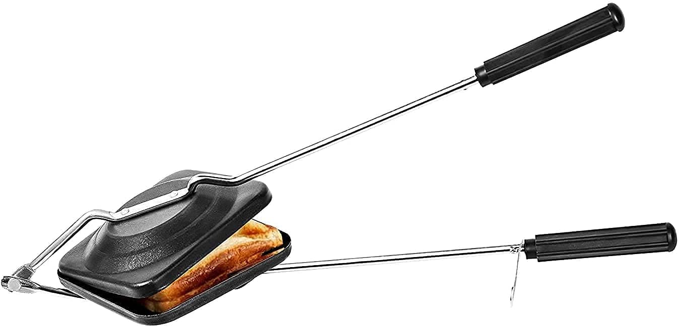 Pushkh Sandwich Toaster Grill Sandwich Machine Regular Gas Toaster and Griller Sandwich Maker Flip Pan Vegetable Toast Gas Sandwich Maker with Spatter