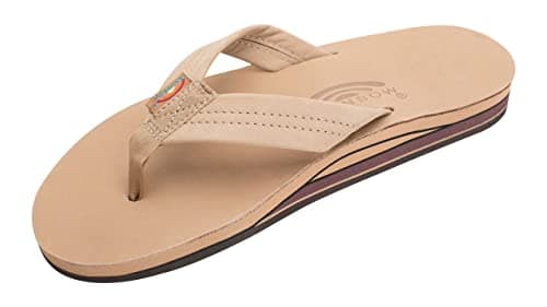 Rainbow Sandals Women's Double Layer Premier Leather Sandals w/Arch Support, Sierra Borwn, Ladies Large / 7.5-8.5 B(M) US
