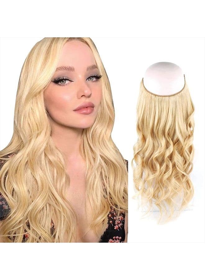 20 Inch Human Hair Extensions Miracle Wire Hair Ash Blonde Color #18 Invisible Wire Hair Extensions Secret Fish Line Layered Hairpiece120g