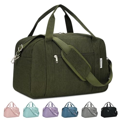 Narwey 18" Carry on Bag Underseat for Airplane with Wet Pocket Spirit Airlines Personal Item Bag Travel Duffel Bag Small Gym Bag Weekender Overnight for Women and Men (Army Green)