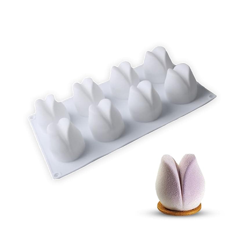 YellowCult 6 Grid 3D Rose Bud Silicone Candle Mold Wax Moulds for Aromatherapy Candles Handmade Soaps Resin Polymer Clay Candy Cake Chocolate Ice Cube Jelly DIY Art Crafts Supplies Home Decoration
