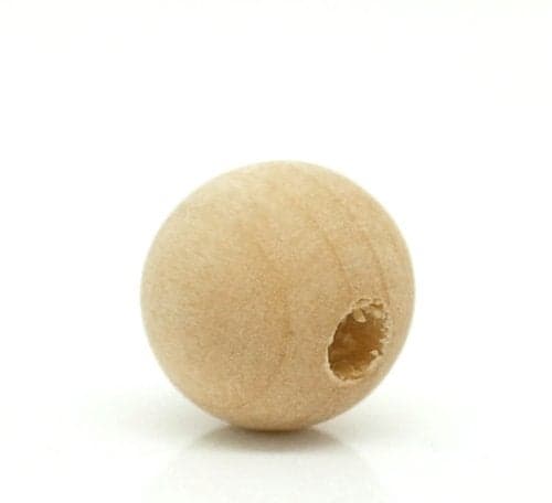 Round Wood Beads 10mm x 9mm Diameter with 3mm Hole Unfinished Natural 300