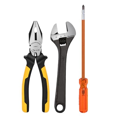 Themisto TH-TK01 | 3 IN 1 | Hand Tool Kit (8" Combination Plier, 8" Adjustable Wrench & 6" Hex Screwdriver)