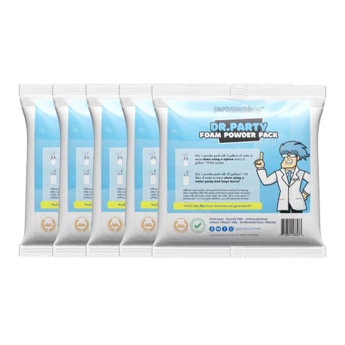 Foam Powder Pack of 5, Makes up to 600 Gallons of Bubble Party Fun for Backyard Fun Machines