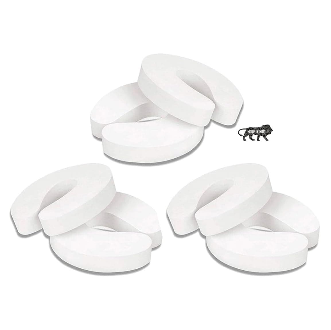 Kids Station Children Safety Door Pinch Guard|Stopper For Protection From Door Slamming & Accidental Lock|Baby/Toddler Or Pet From Getting Locked In Room|Prevents Finger Pinch Injuries|Pack Of 6|White